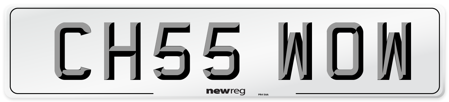 CH55 WOW Number Plate from New Reg